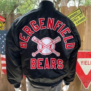 Vintage 90s Bergenfield Bears New Jersey Baseball Embroidered Bomber Jacket L
